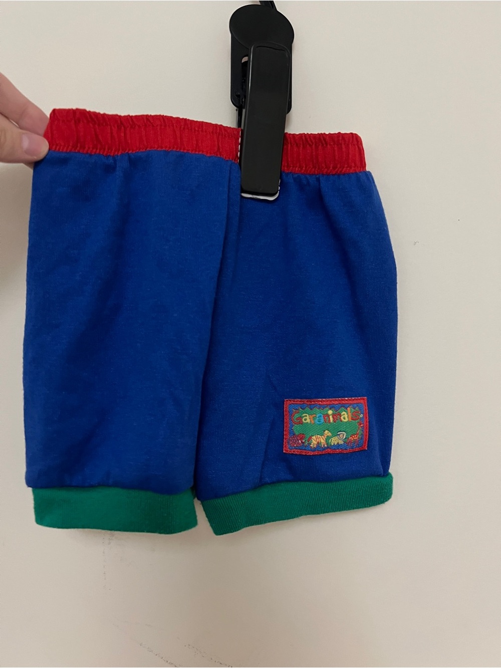 Vintage Garanimals Blue Shorts with Red Waistband and Green Cuffs
